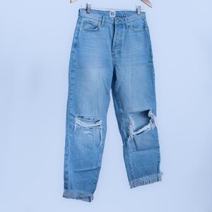 BDG High-Waisted Slim Straight Jean – Ripped Light Wash